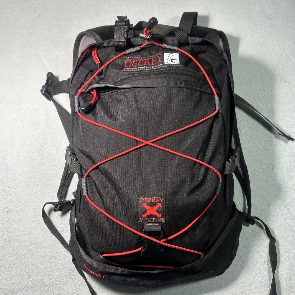 Vintage Osprey Vector Summit 15L Day Pack Lace Strap Cycling 16x11 Climbing Red